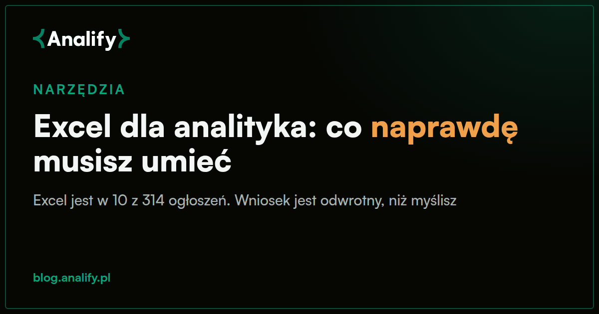 Excel dla analityka biznesowego: co naprawdę musisz umieć